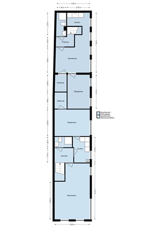 Floorplan - Blauwehandstraat 8, 4611 RL Bergen op Zoom